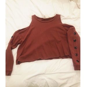Burnt orange cropped sweatshirt